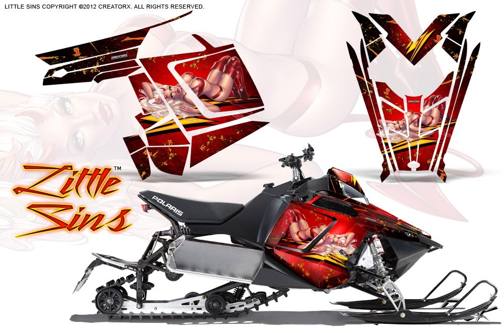 Polaris Rush Graphics Kit Little Sins Red